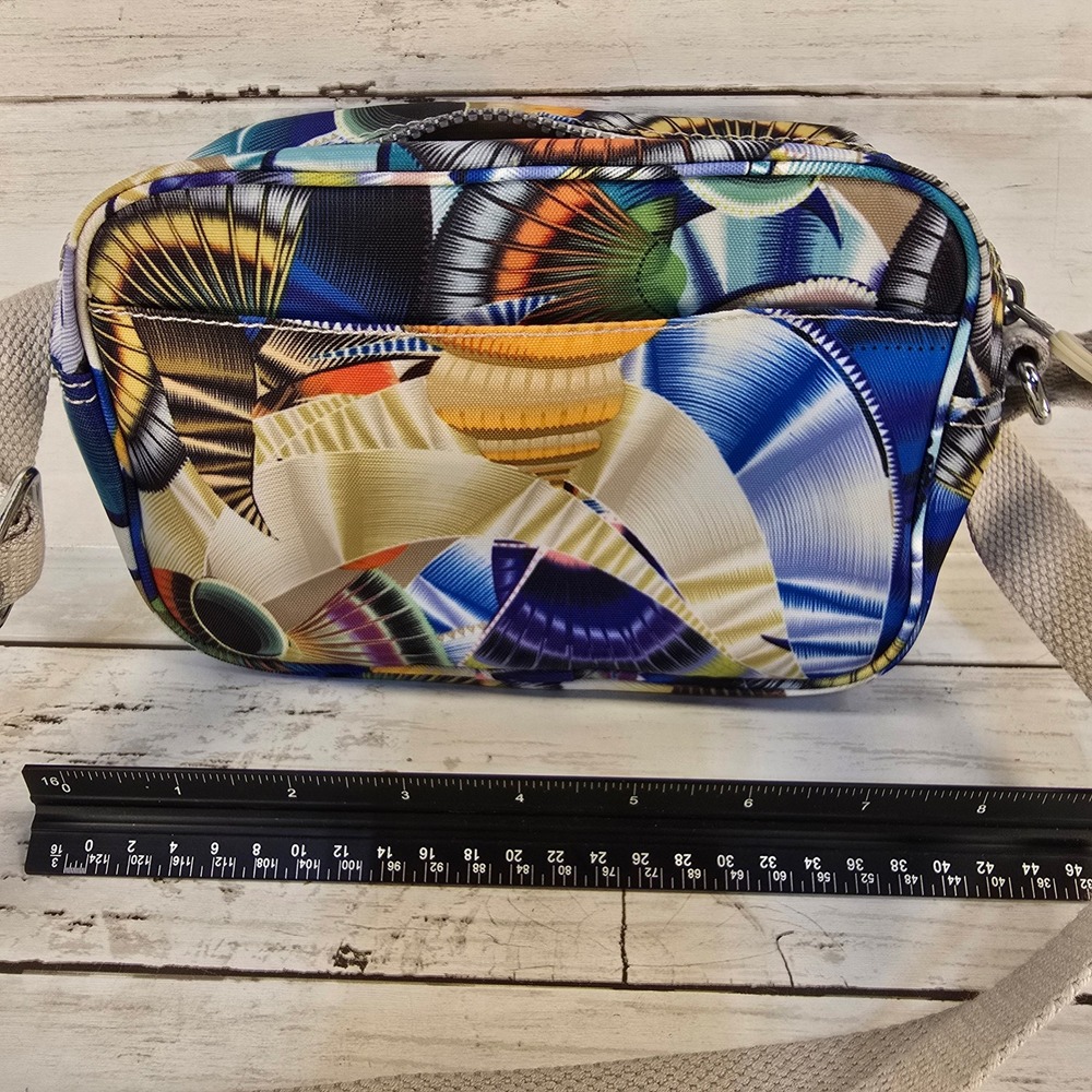 Kipling Crossbody Bag Blue Multi Shell Print Nylon Adjustable Strap Small - Picture 7 of 7